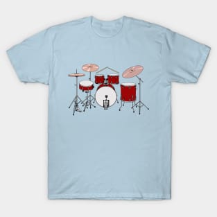 Drum kit cartoon illustration T-Shirt